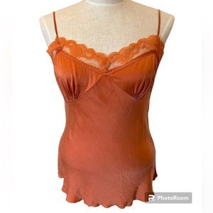 Trina Turk Silk Camisole - Coral, Size: Large